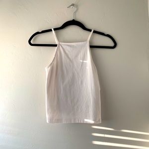 High neck white crop top